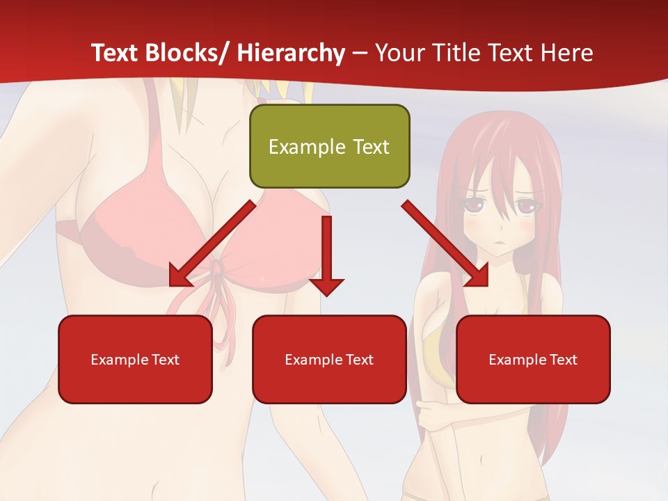 Two Women In Bikinis On The Beach Powerpoint Template PowerPoint Template