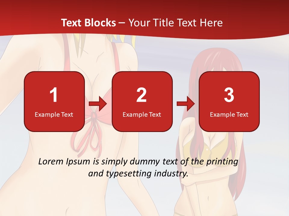 Two Women In Bikinis On The Beach Powerpoint Template PowerPoint Template