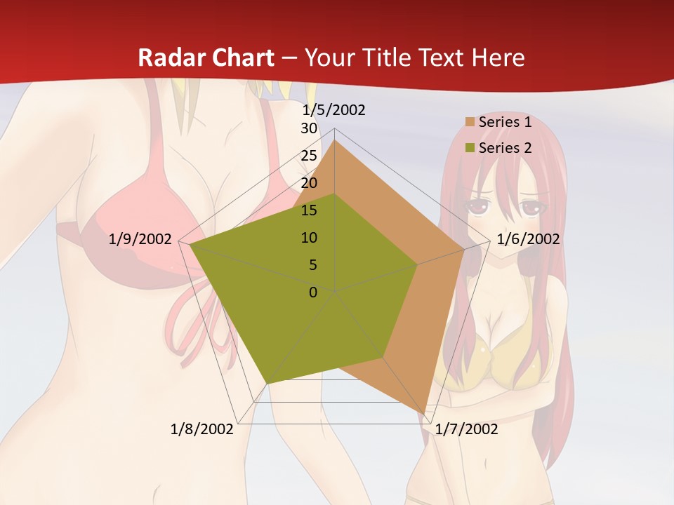 Two Women In Bikinis On The Beach Powerpoint Template PowerPoint Template