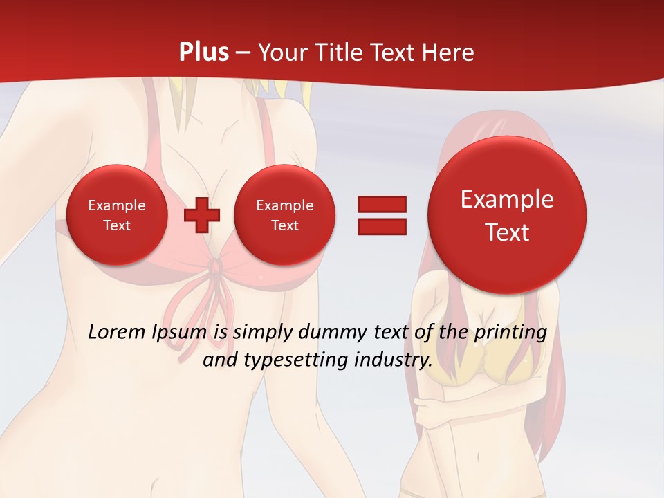 Two Women In Bikinis On The Beach Powerpoint Template PowerPoint Template