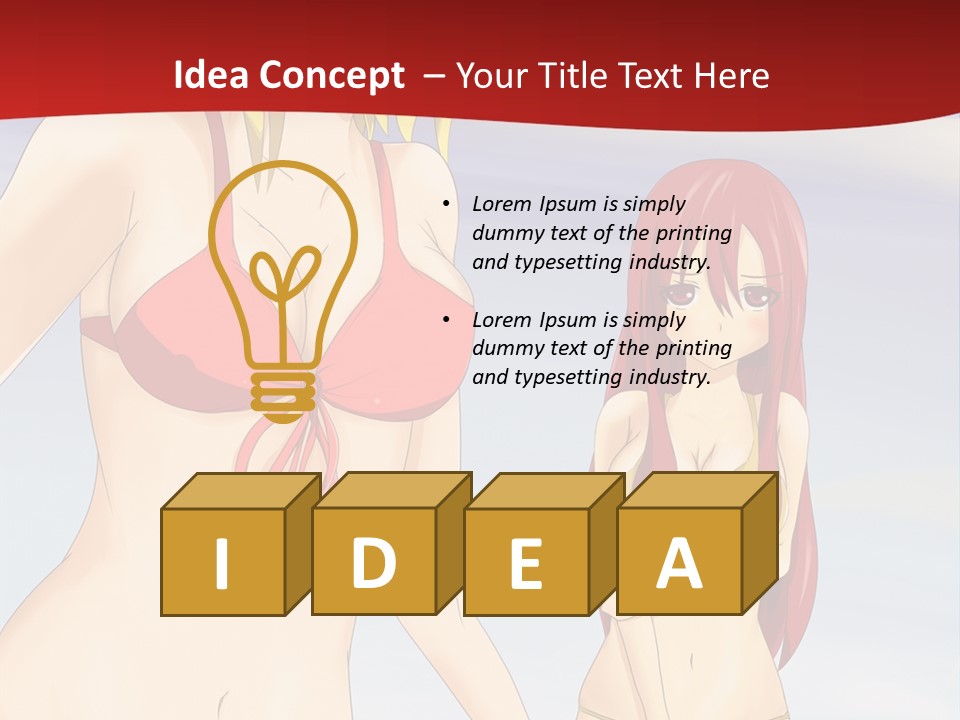 Two Women In Bikinis On The Beach Powerpoint Template PowerPoint Template