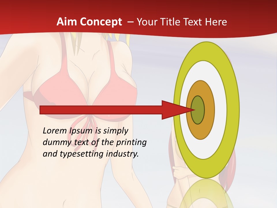 Two Women In Bikinis On The Beach Powerpoint Template PowerPoint Template