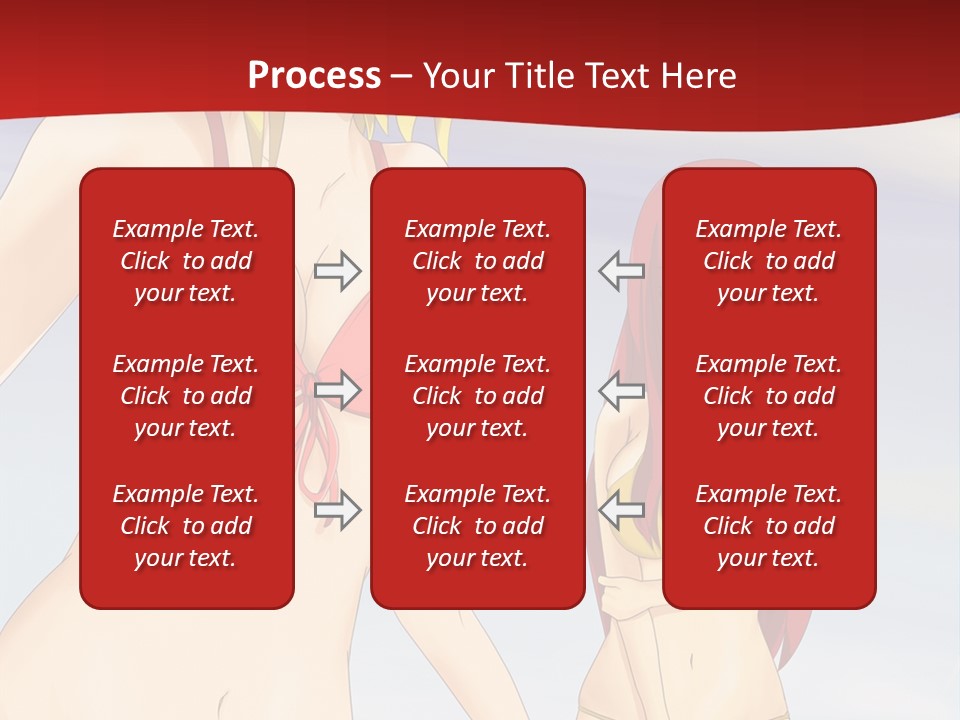 Two Women In Bikinis On The Beach Powerpoint Template PowerPoint Template