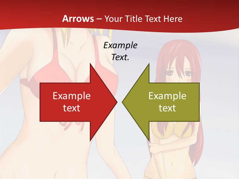 Two Women In Bikinis On The Beach Powerpoint Template PowerPoint Template