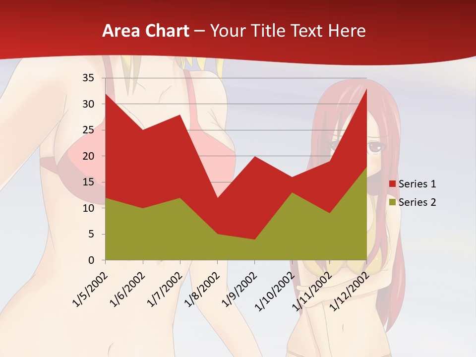 Two Women In Bikinis On The Beach Powerpoint Template PowerPoint Template