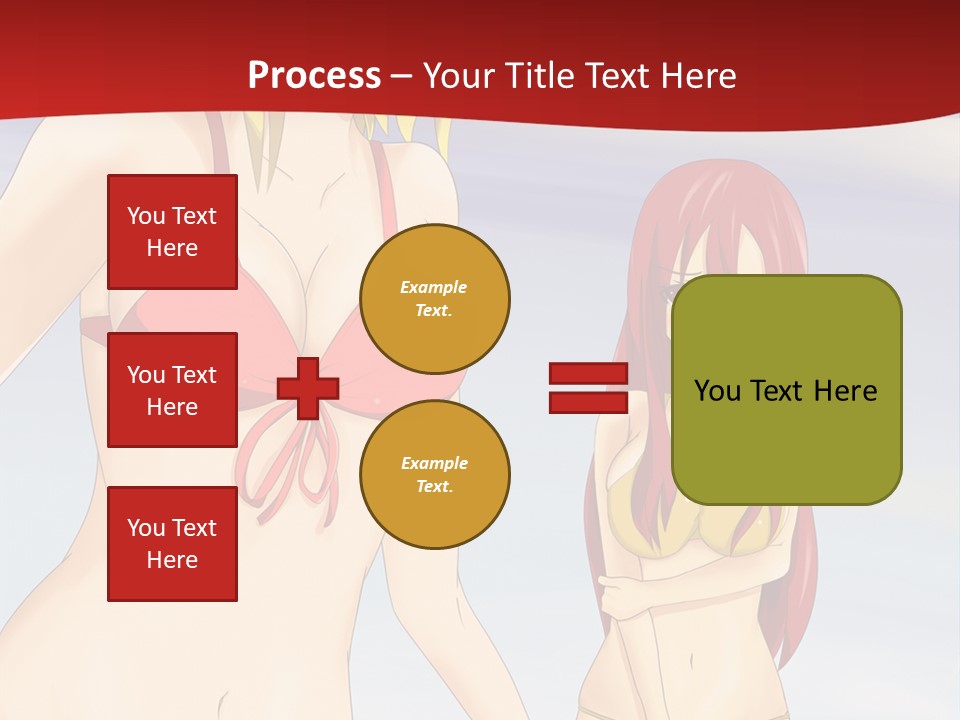 Two Women In Bikinis On The Beach Powerpoint Template PowerPoint Template
