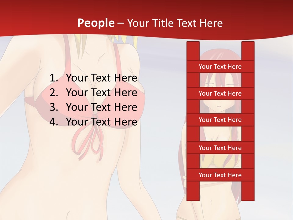 Two Women In Bikinis On The Beach Powerpoint Template PowerPoint Template