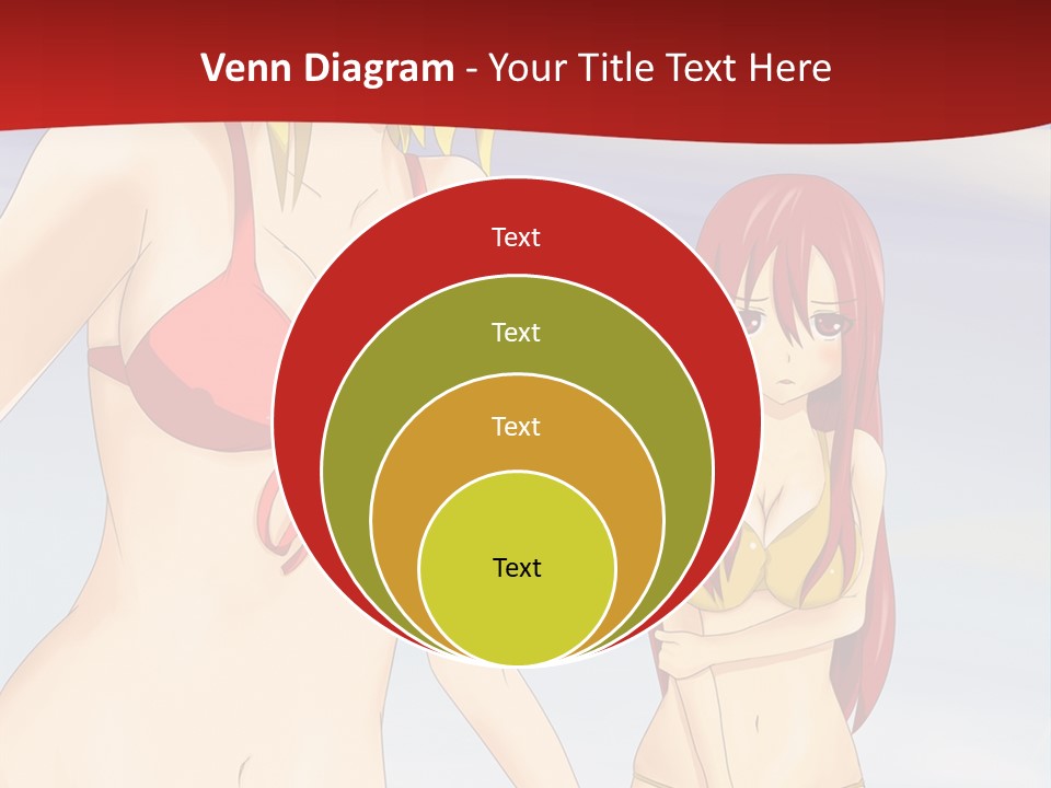 Two Women In Bikinis On The Beach Powerpoint Template PowerPoint Template