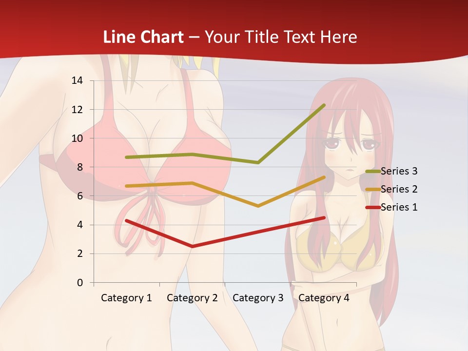 Two Women In Bikinis On The Beach Powerpoint Template PowerPoint Template