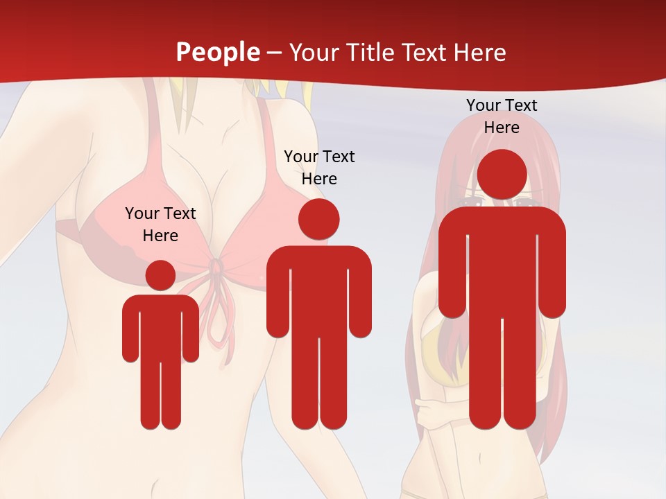 Two Women In Bikinis On The Beach Powerpoint Template PowerPoint Template