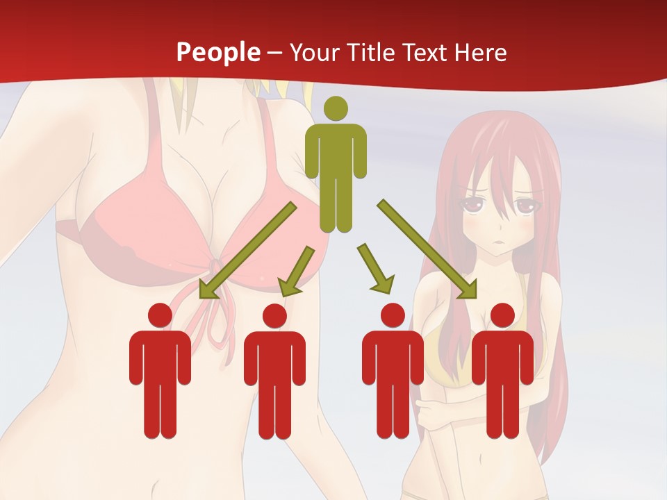 Two Women In Bikinis On The Beach Powerpoint Template PowerPoint Template