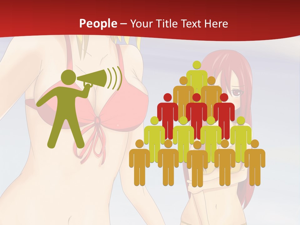 Two Women In Bikinis On The Beach Powerpoint Template PowerPoint Template