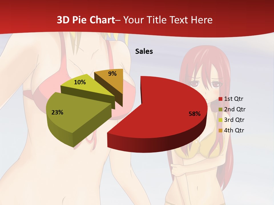 Two Women In Bikinis On The Beach Powerpoint Template PowerPoint Template