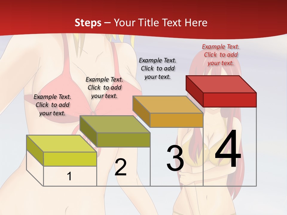 Two Women In Bikinis On The Beach Powerpoint Template PowerPoint Template