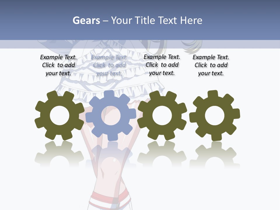 A Girl In A Short Skirt And Boots Is Standing Next To A Wall PowerPoint Template