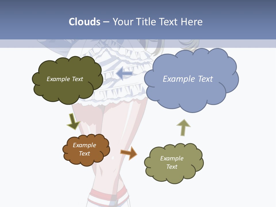 A Girl In A Short Skirt And Boots Is Standing Next To A Wall PowerPoint Template