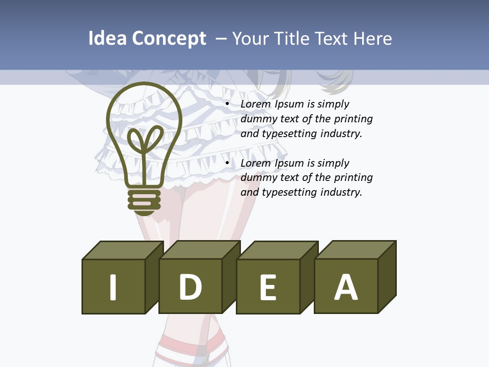 A Girl In A Short Skirt And Boots Is Standing Next To A Wall PowerPoint Template