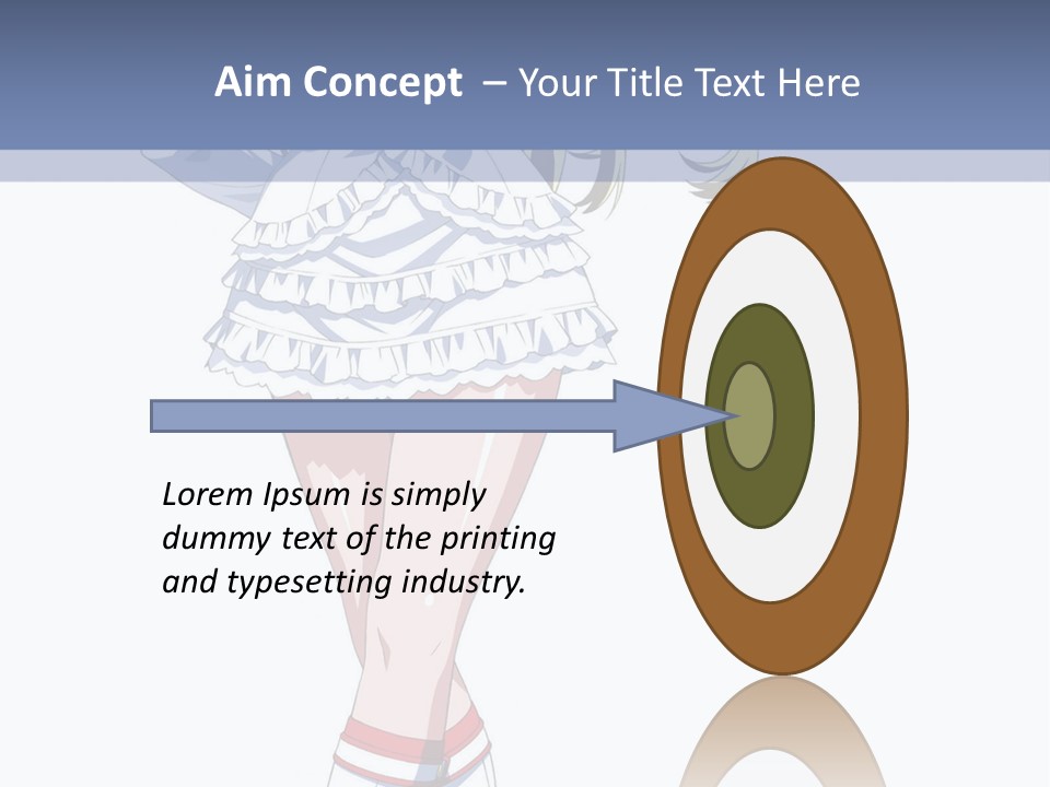 A Girl In A Short Skirt And Boots Is Standing Next To A Wall PowerPoint Template