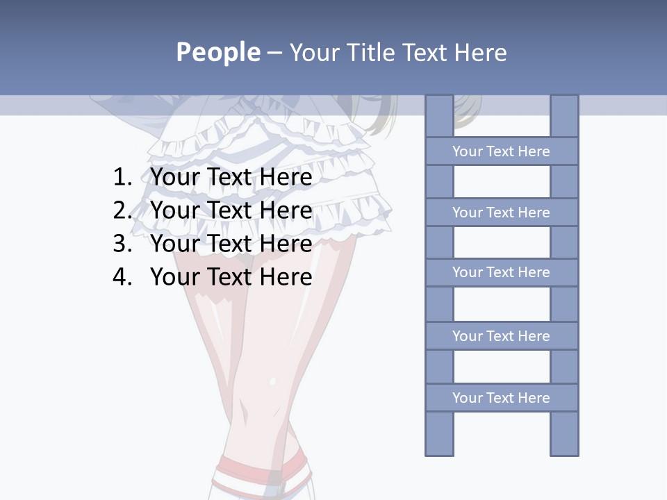 A Girl In A Short Skirt And Boots Is Standing Next To A Wall PowerPoint Template