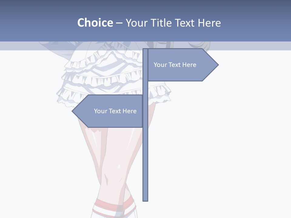 A Girl In A Short Skirt And Boots Is Standing Next To A Wall PowerPoint Template