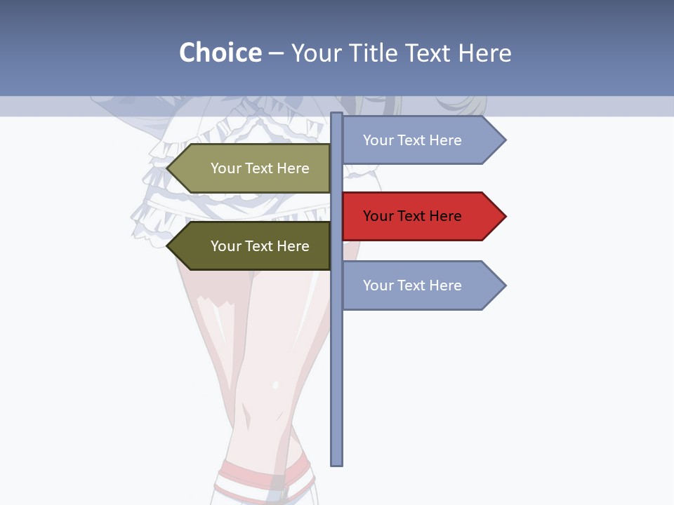 A Girl In A Short Skirt And Boots Is Standing Next To A Wall PowerPoint Template