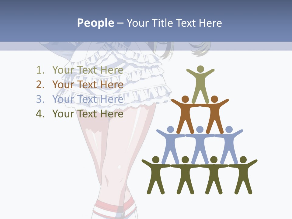 A Girl In A Short Skirt And Boots Is Standing Next To A Wall PowerPoint Template