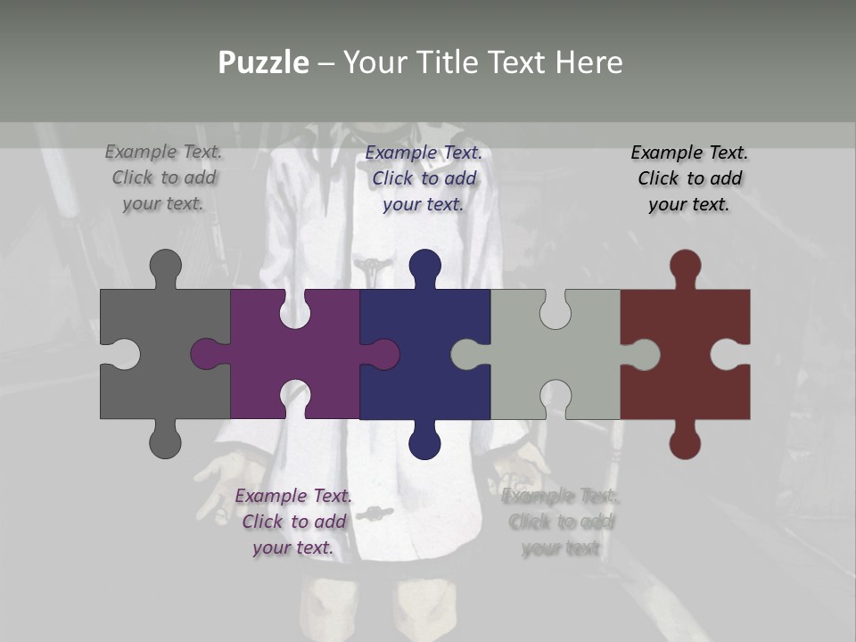 A Girl In A White Coat Is Standing On The Street PowerPoint Template