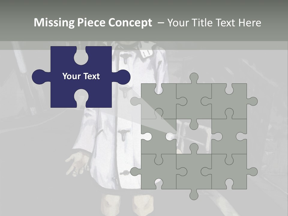 A Girl In A White Coat Is Standing On The Street PowerPoint Template