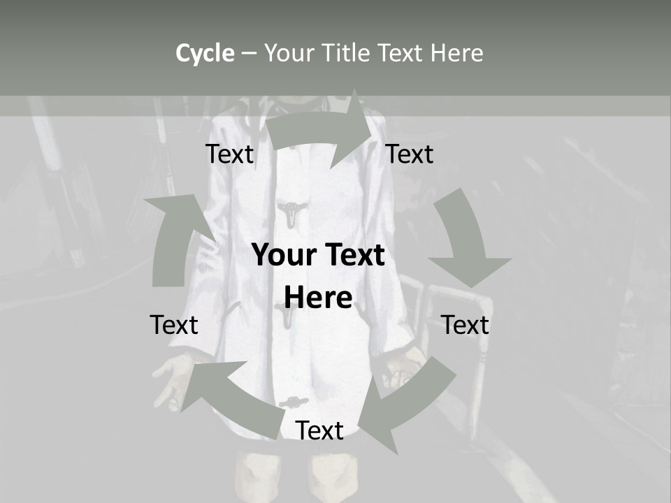 A Girl In A White Coat Is Standing On The Street PowerPoint Template