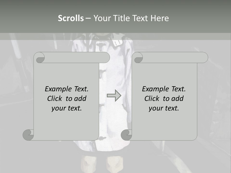 A Girl In A White Coat Is Standing On The Street PowerPoint Template