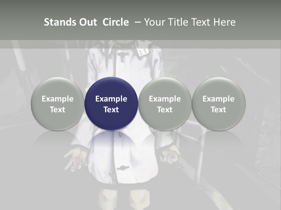 A Girl In A White Coat Is Standing On The Street PowerPoint Template