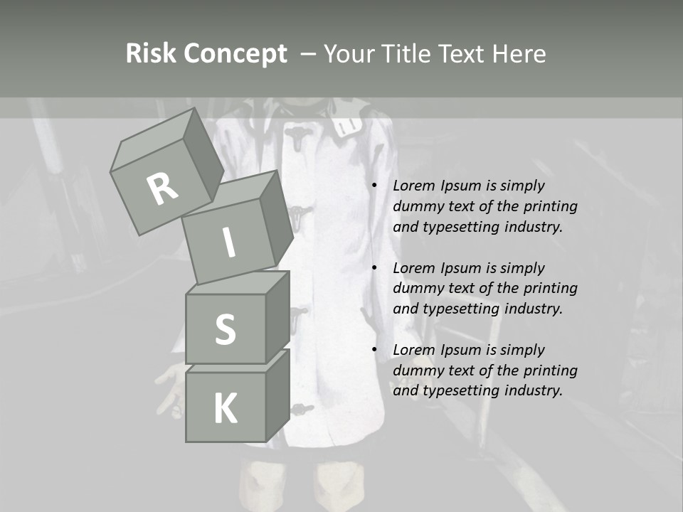 A Girl In A White Coat Is Standing On The Street PowerPoint Template