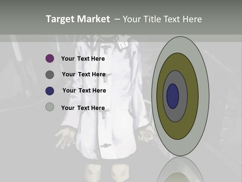 A Girl In A White Coat Is Standing On The Street PowerPoint Template