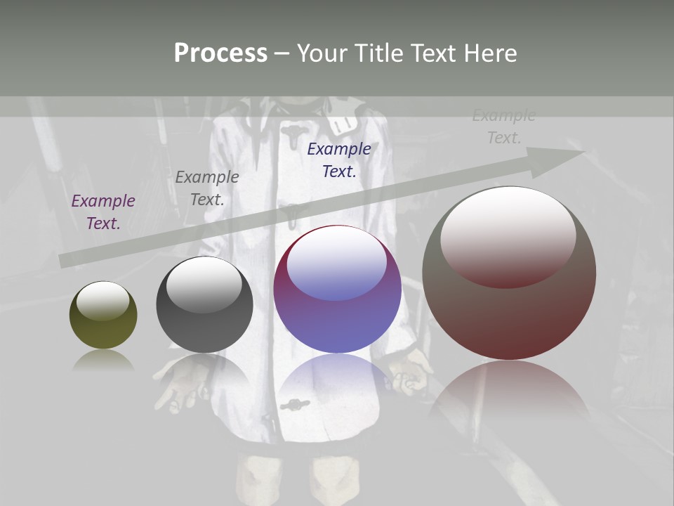 A Girl In A White Coat Is Standing On The Street PowerPoint Template