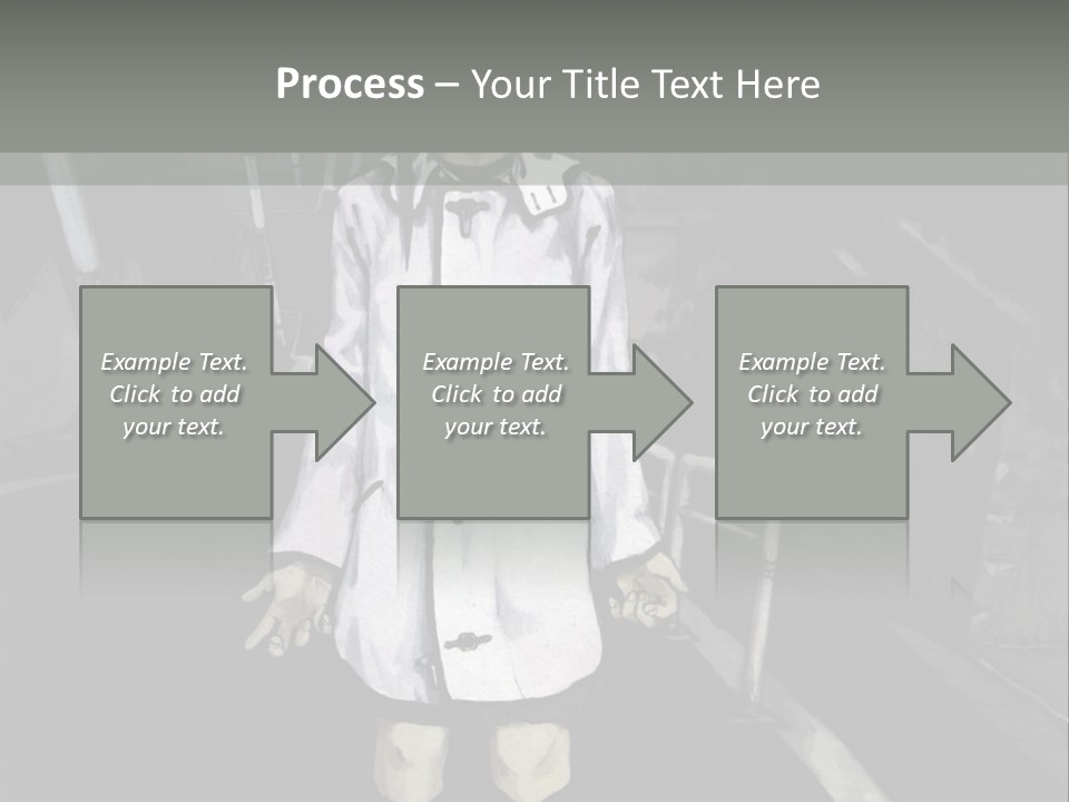 A Girl In A White Coat Is Standing On The Street PowerPoint Template