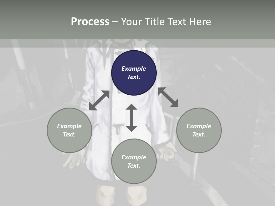 A Girl In A White Coat Is Standing On The Street PowerPoint Template