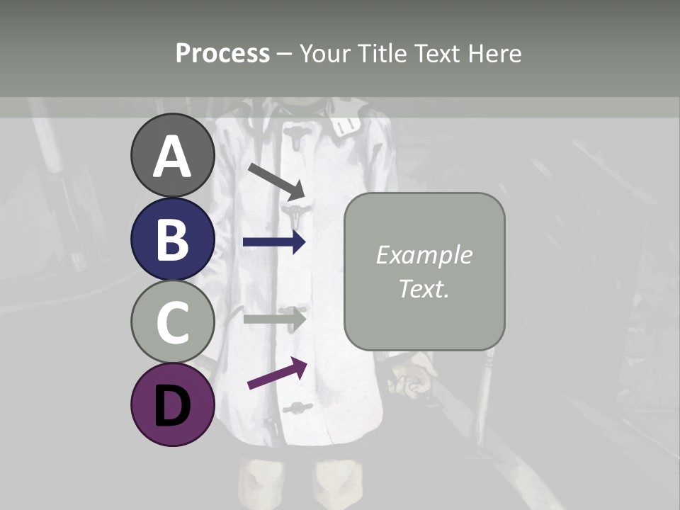 A Girl In A White Coat Is Standing On The Street PowerPoint Template