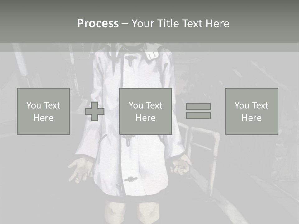 A Girl In A White Coat Is Standing On The Street PowerPoint Template