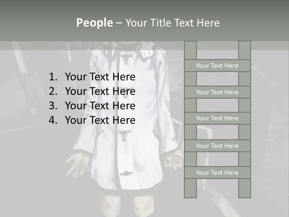 A Girl In A White Coat Is Standing On The Street PowerPoint Template