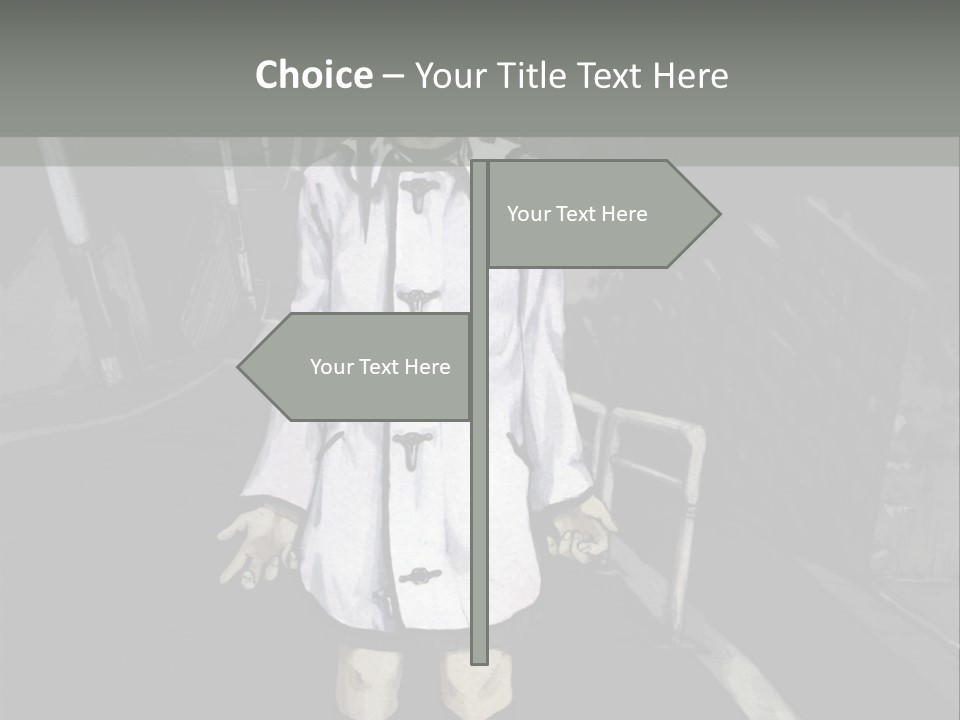 A Girl In A White Coat Is Standing On The Street PowerPoint Template