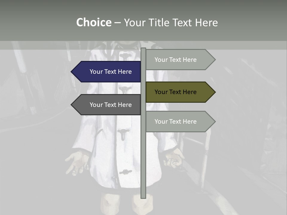 A Girl In A White Coat Is Standing On The Street PowerPoint Template