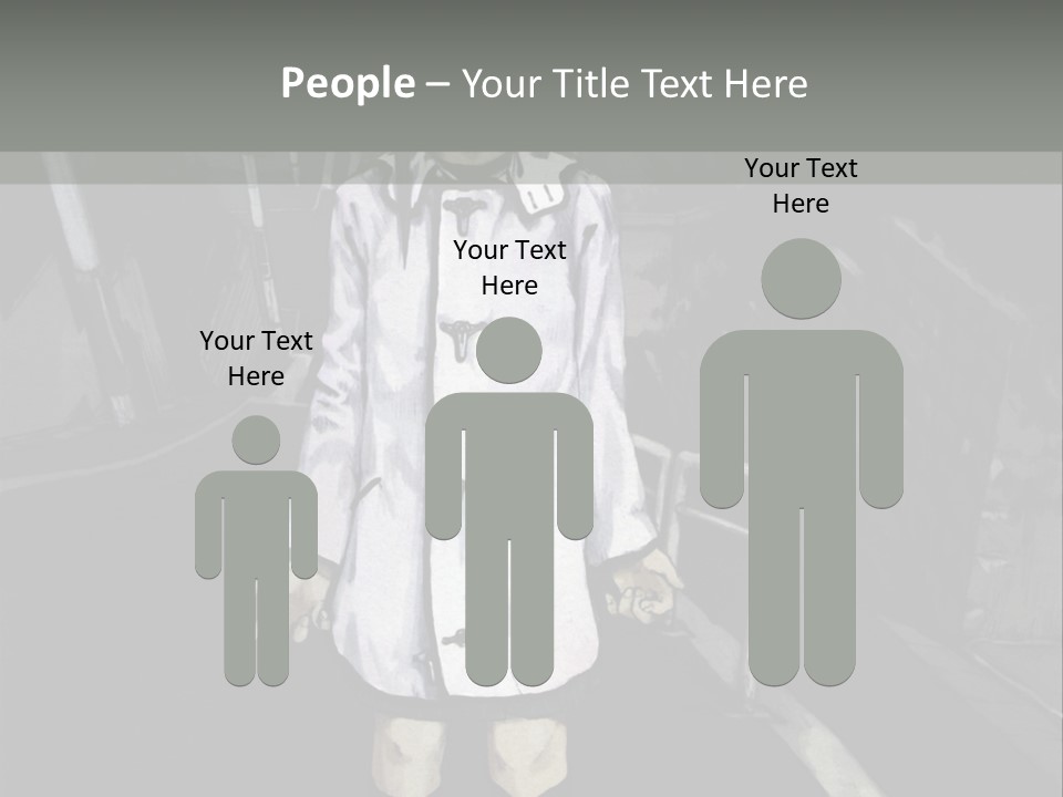 A Girl In A White Coat Is Standing On The Street PowerPoint Template