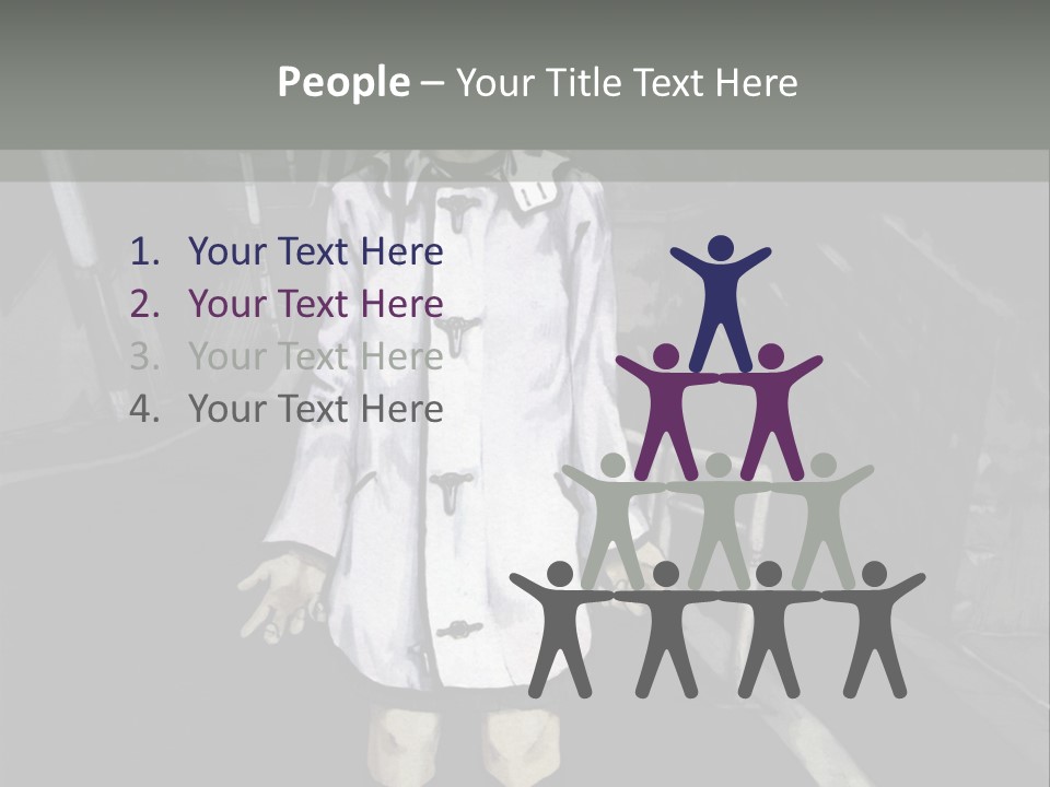 A Girl In A White Coat Is Standing On The Street PowerPoint Template