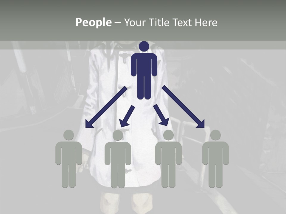 A Girl In A White Coat Is Standing On The Street PowerPoint Template