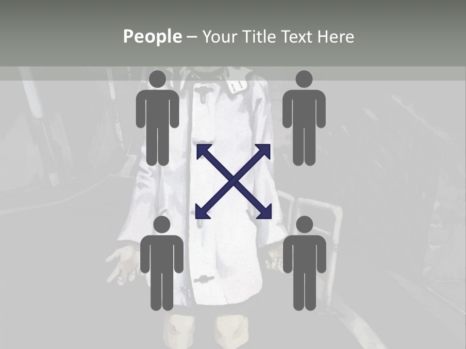 A Girl In A White Coat Is Standing On The Street PowerPoint Template