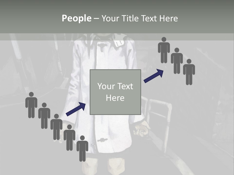 A Girl In A White Coat Is Standing On The Street PowerPoint Template