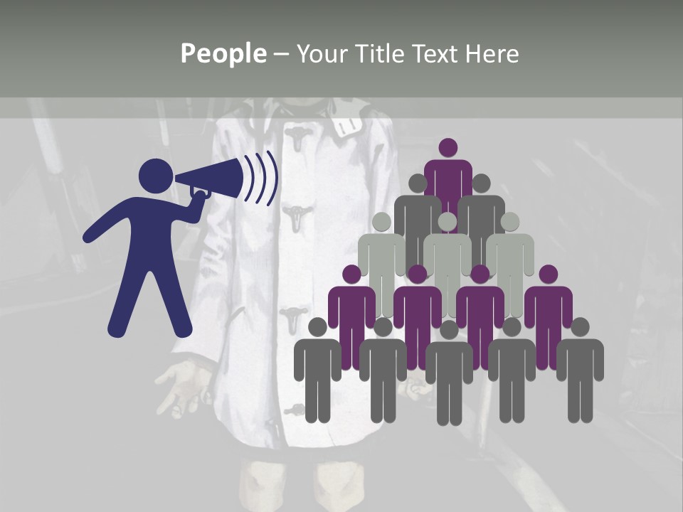 A Girl In A White Coat Is Standing On The Street PowerPoint Template