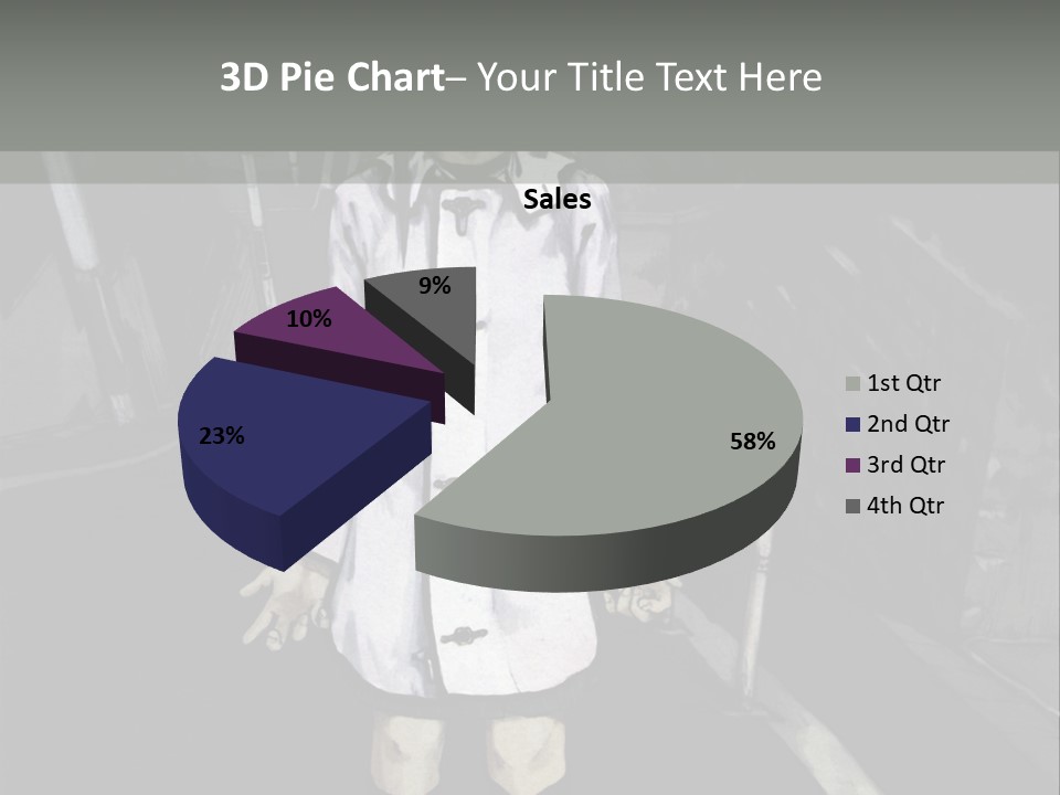 A Girl In A White Coat Is Standing On The Street PowerPoint Template