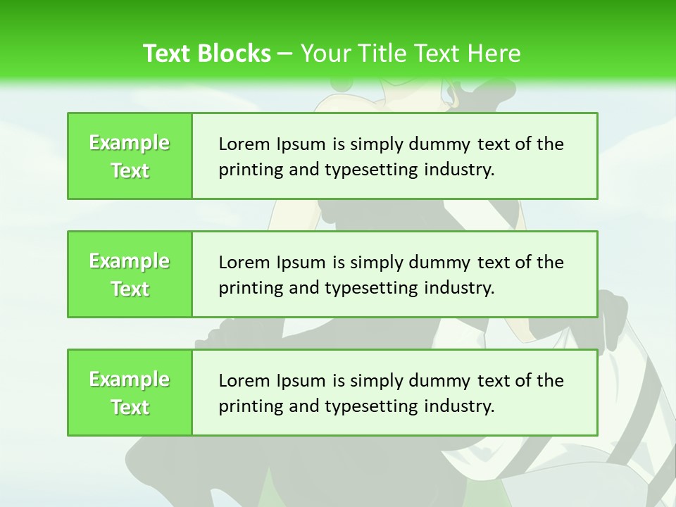 A Woman In A Black And White Dress With A Green Background PowerPoint Template