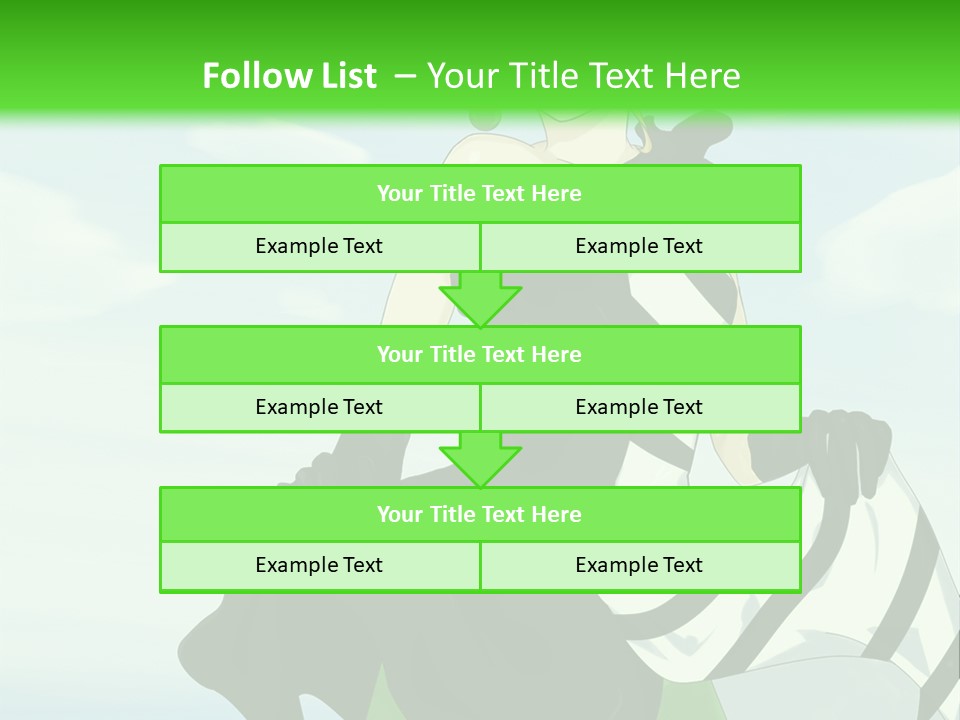 A Woman In A Black And White Dress With A Green Background PowerPoint Template